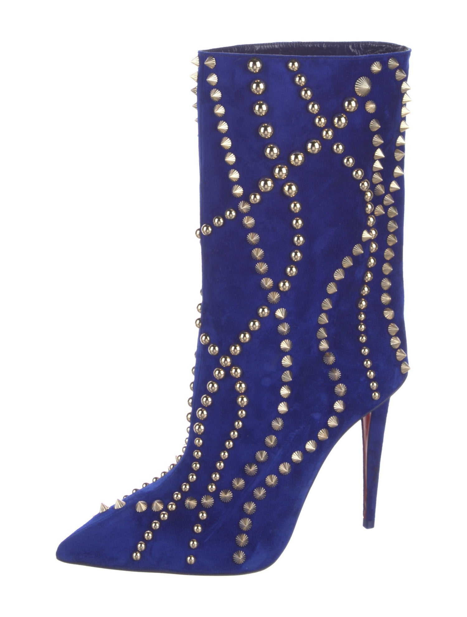 Christian Louboutin Suede Studded Accents Boots