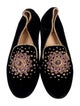 Christian Louboutin Velvet Studded Accents Loafers