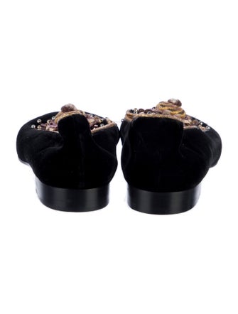 Christian Louboutin Velvet Studded Accents Loafers