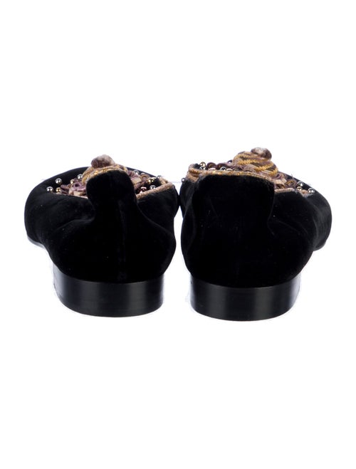 Christian Louboutin Velvet Studded Accents Loafers