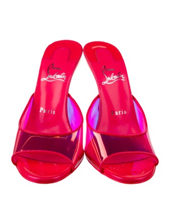 Christian Louboutin PVC Leather Trim Embellishment Slides