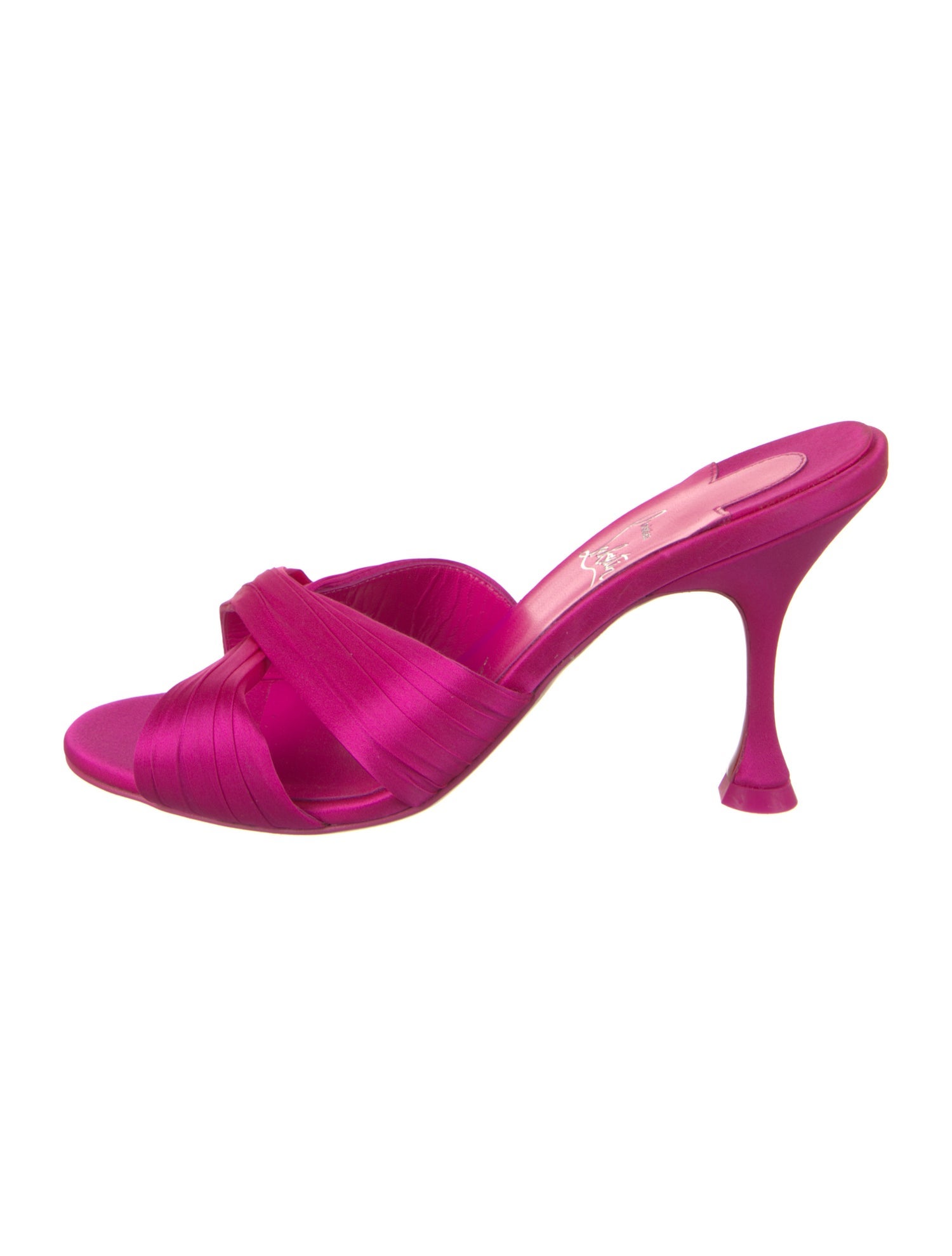 Christian Louboutin Satin Printed Slides