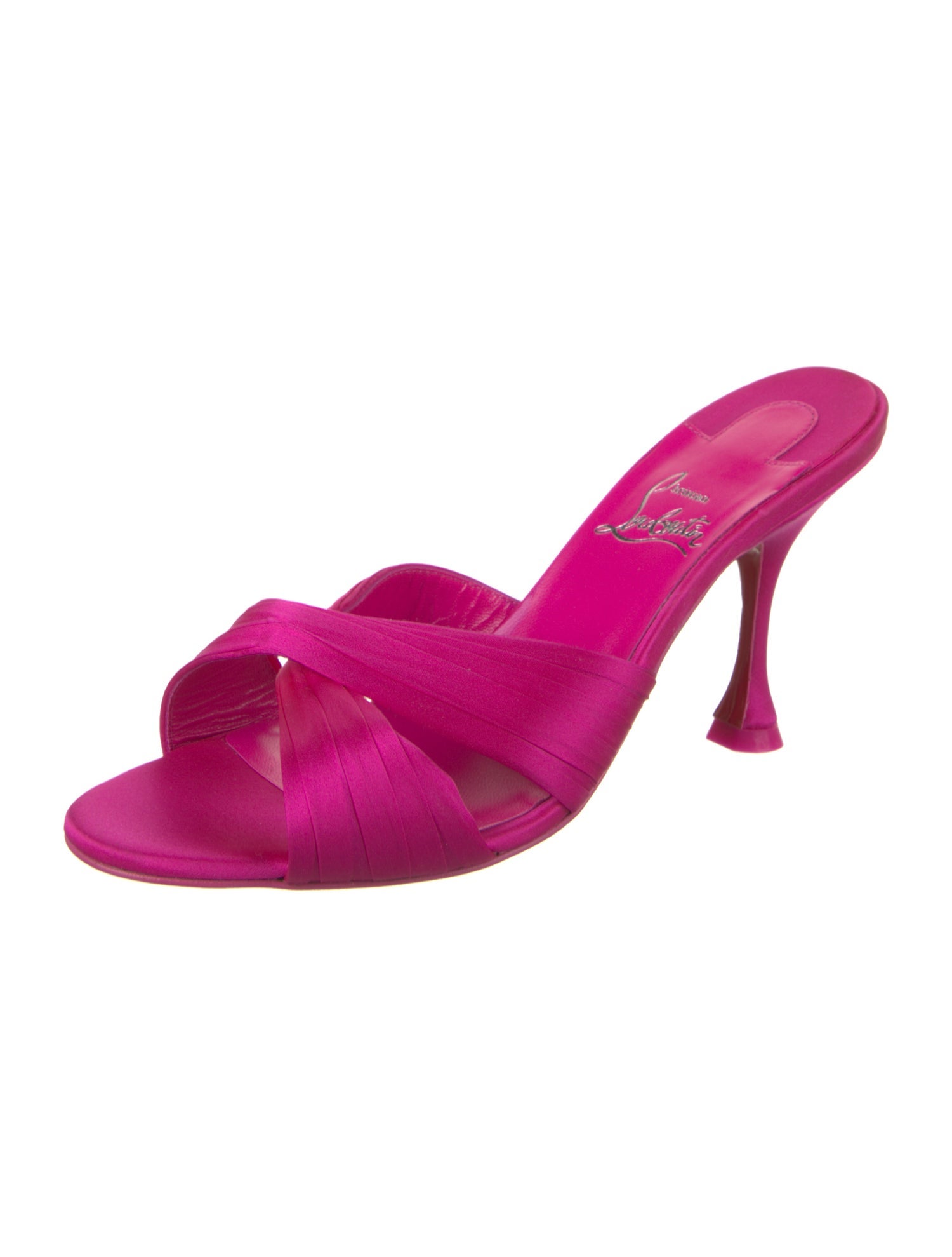 Christian Louboutin Satin Printed Slides