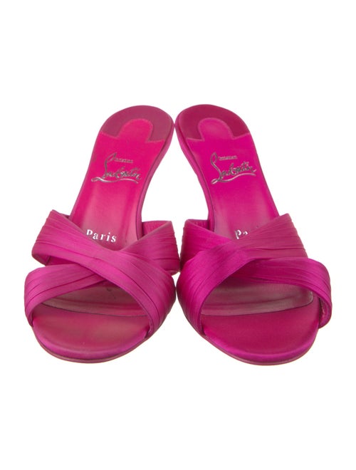 Christian Louboutin Satin Printed Slides