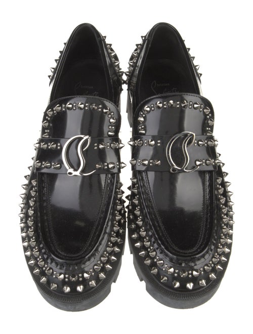 Christian Louboutin Spike Accents Patent Leather Loafers