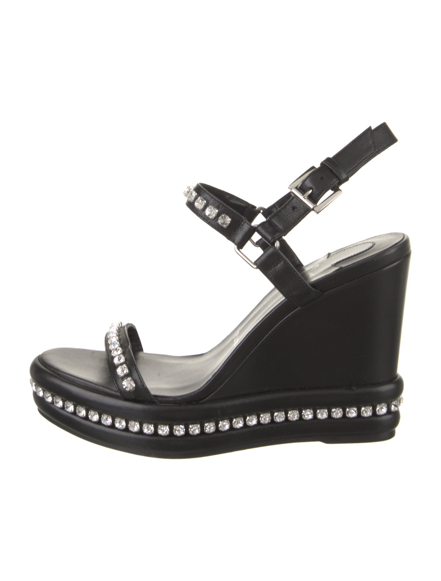 Christian Louboutin Leather Printed Slingback Sandals