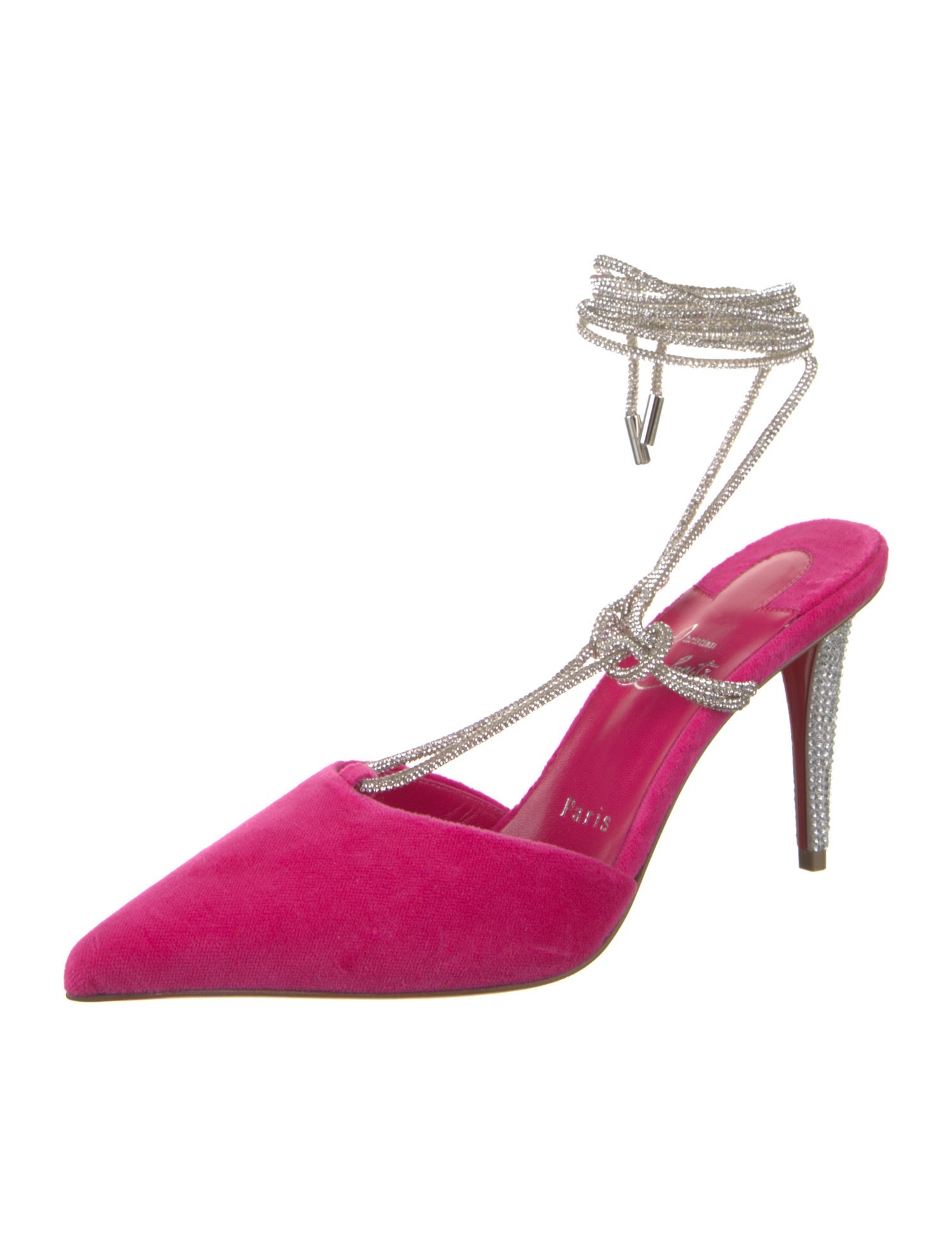 Christian Louboutin Velvet Printed Slingback Pumps