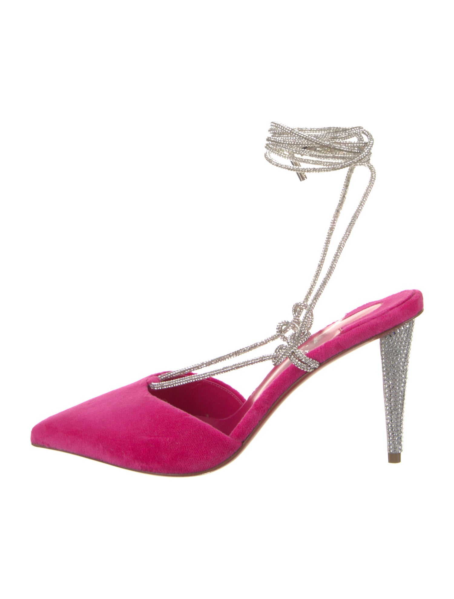 Christian Louboutin Velvet Crystal Embellishments Slingback Pumps