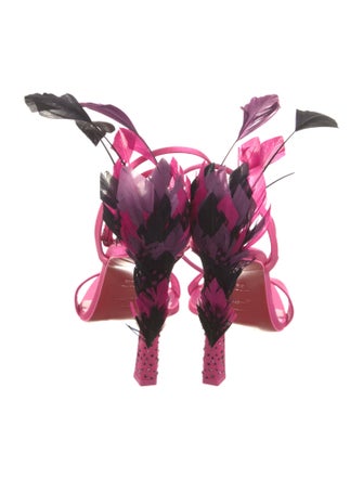 Christian Louboutin Satin Crystal Embellishments Sandals