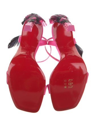 Christian Louboutin Satin Crystal Embellishments Sandals