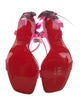 Christian Louboutin Satin Feather Trim Sandals