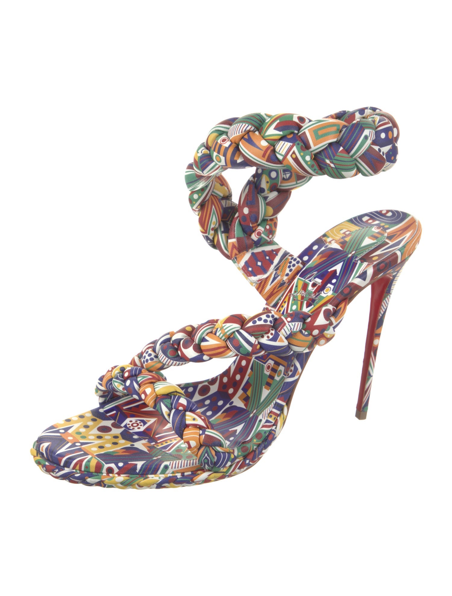 Christian Louboutin Leather Printed Sandals