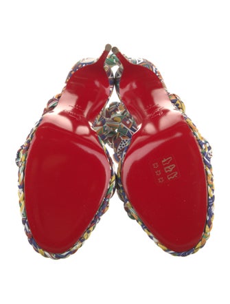 Christian Louboutin Leather Printed Sandals