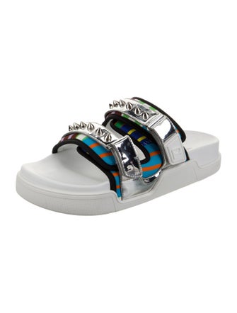 Christian Louboutin Rubber Striped Slides