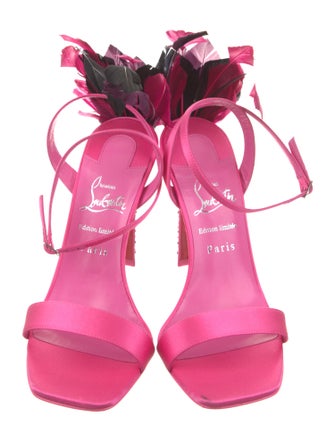 Christian Louboutin Satin Crystal Embellishments Sandals