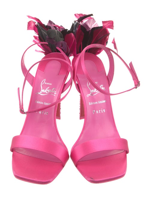 Christian Louboutin Satin Crystal Embellishments Sandals