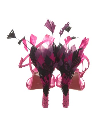 Christian Louboutin Satin Crystal Embellishments Sandals