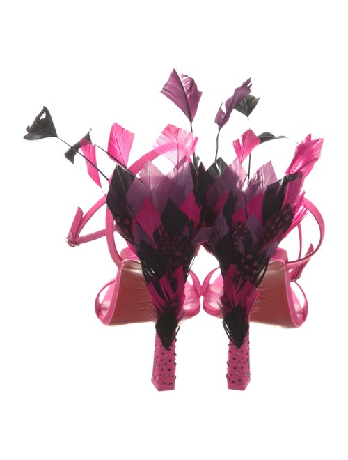 Christian Louboutin Satin Crystal Embellishments Sandals