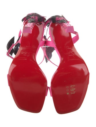 Christian Louboutin Satin Crystal Embellishments Sandals