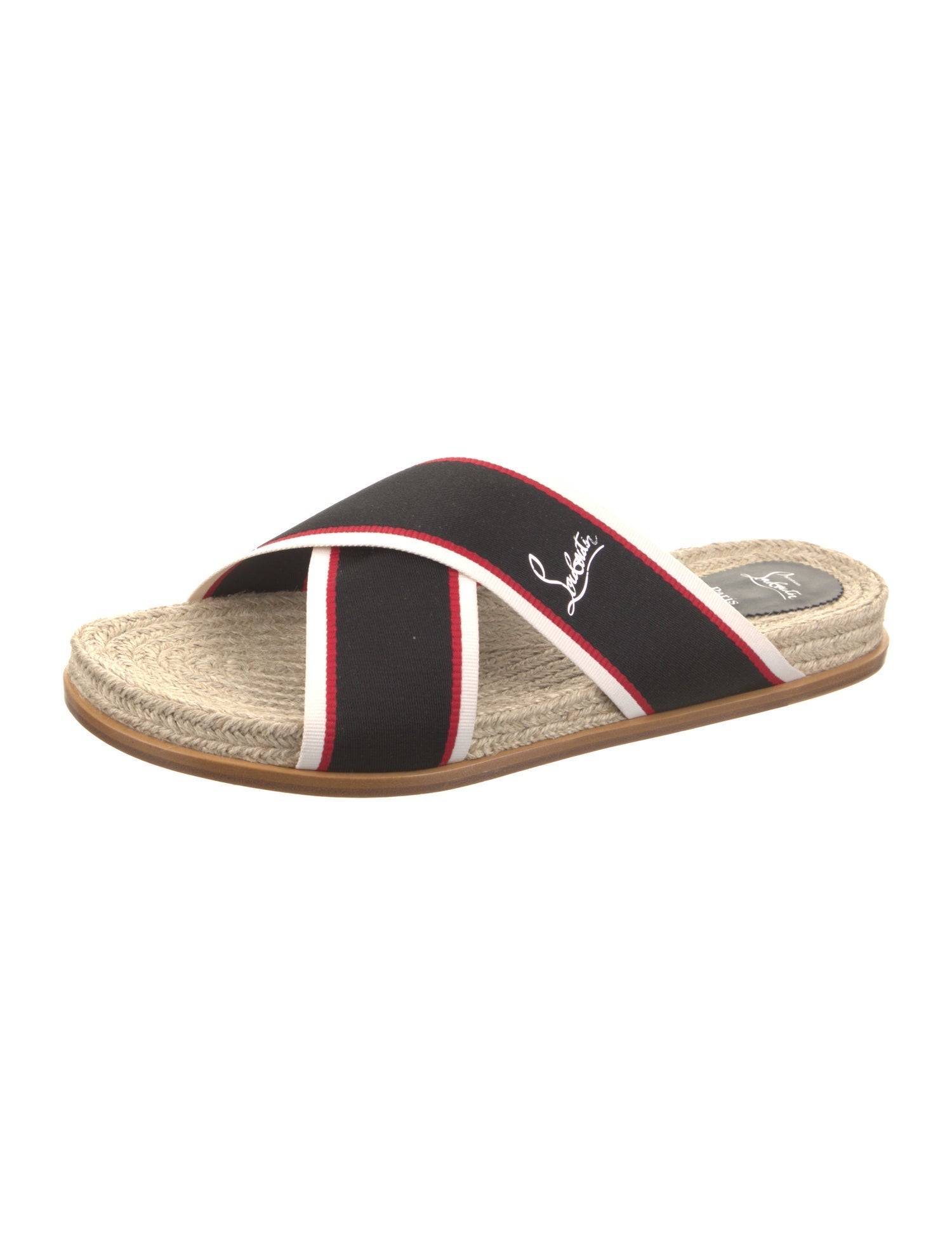 Christian Louboutin Jute Striped Slides