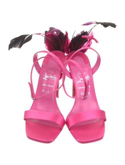 Christian Louboutin Satin Crystal Embellishments Sandals