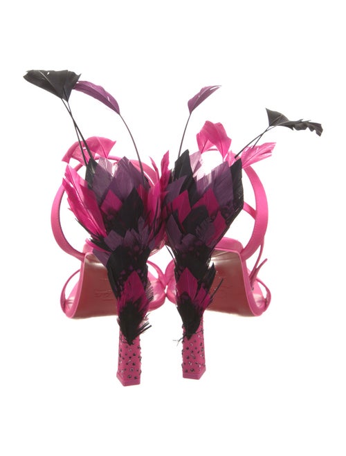 Christian Louboutin Satin Crystal Embellishments Sandals