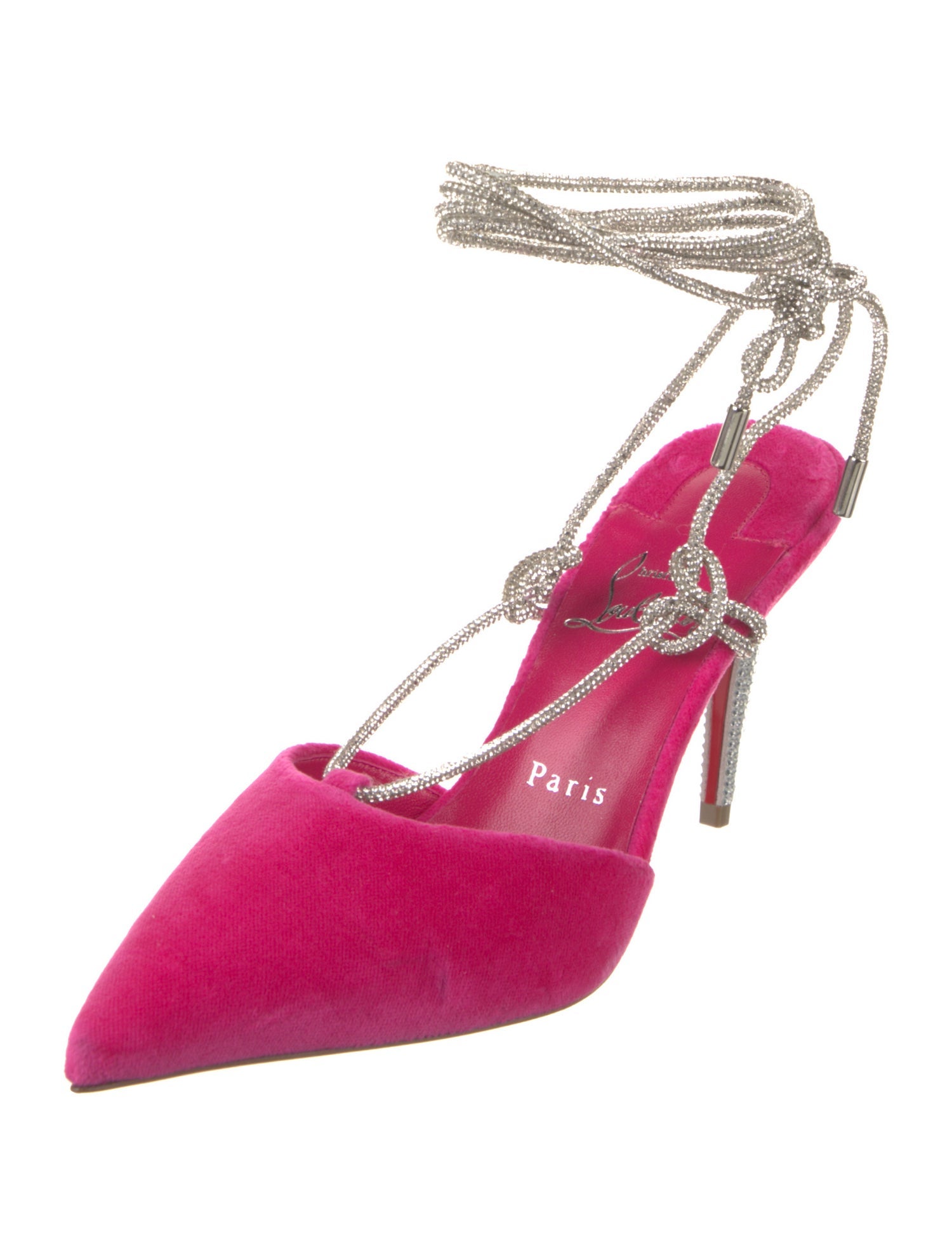 Christian Louboutin Velvet Floral Print Pumps