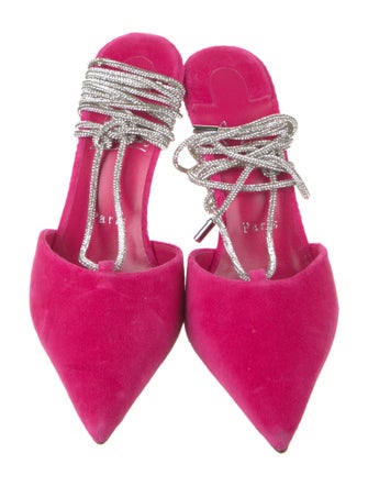 Christian Louboutin Velvet Floral Print Pumps