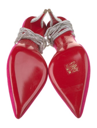 Christian Louboutin Velvet Floral Print Pumps