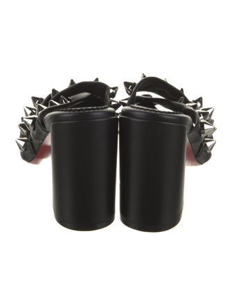 Christian Louboutin Leather Studded Accents Slides