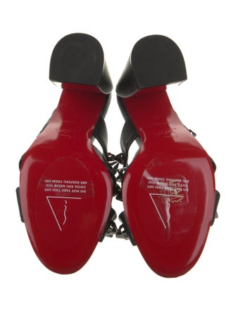 Christian Louboutin Leather Studded Accents Slides