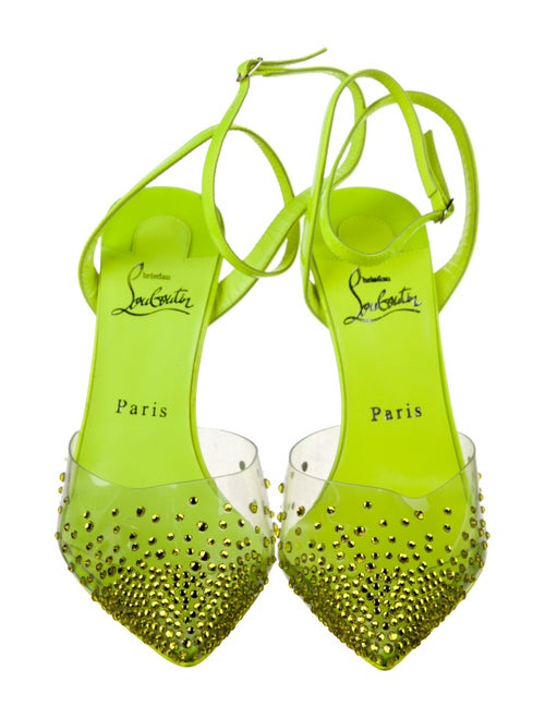 Christian Louboutin PVC Crystal Embellishments Slingback Pumps