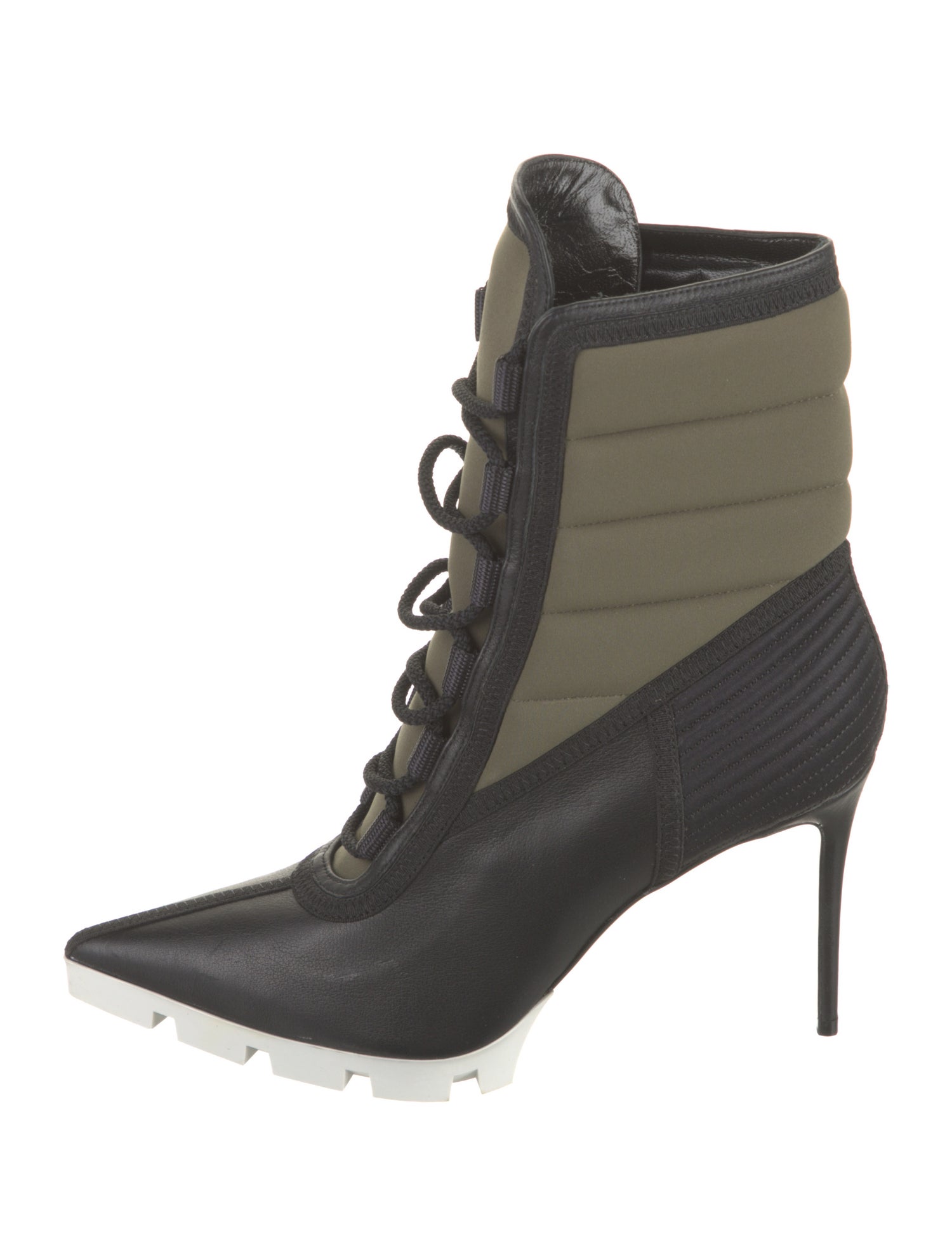 Christian Louboutin Leather Animal Print Lace-Up Boots