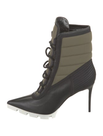 Christian Louboutin Leather Animal Print Lace-Up Boots