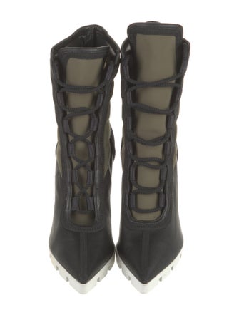 Christian Louboutin Leather Animal Print Lace-Up Boots