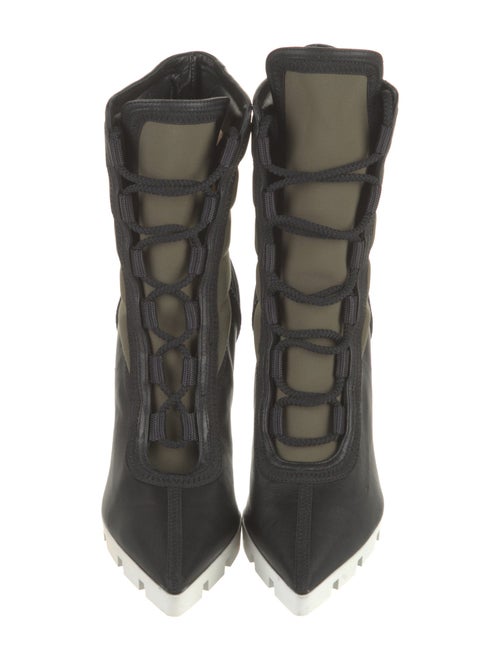 Christian Louboutin Leather Animal Print Lace-Up Boots