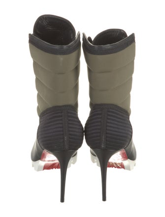Christian Louboutin Leather Animal Print Lace-Up Boots