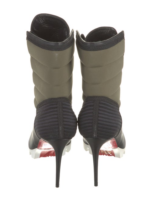 Christian Louboutin Leather Animal Print Lace-Up Boots
