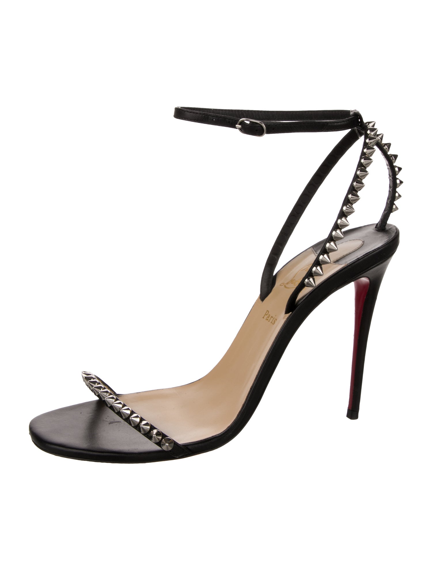 Christian Louboutin Spike Accents Leather Sandals
