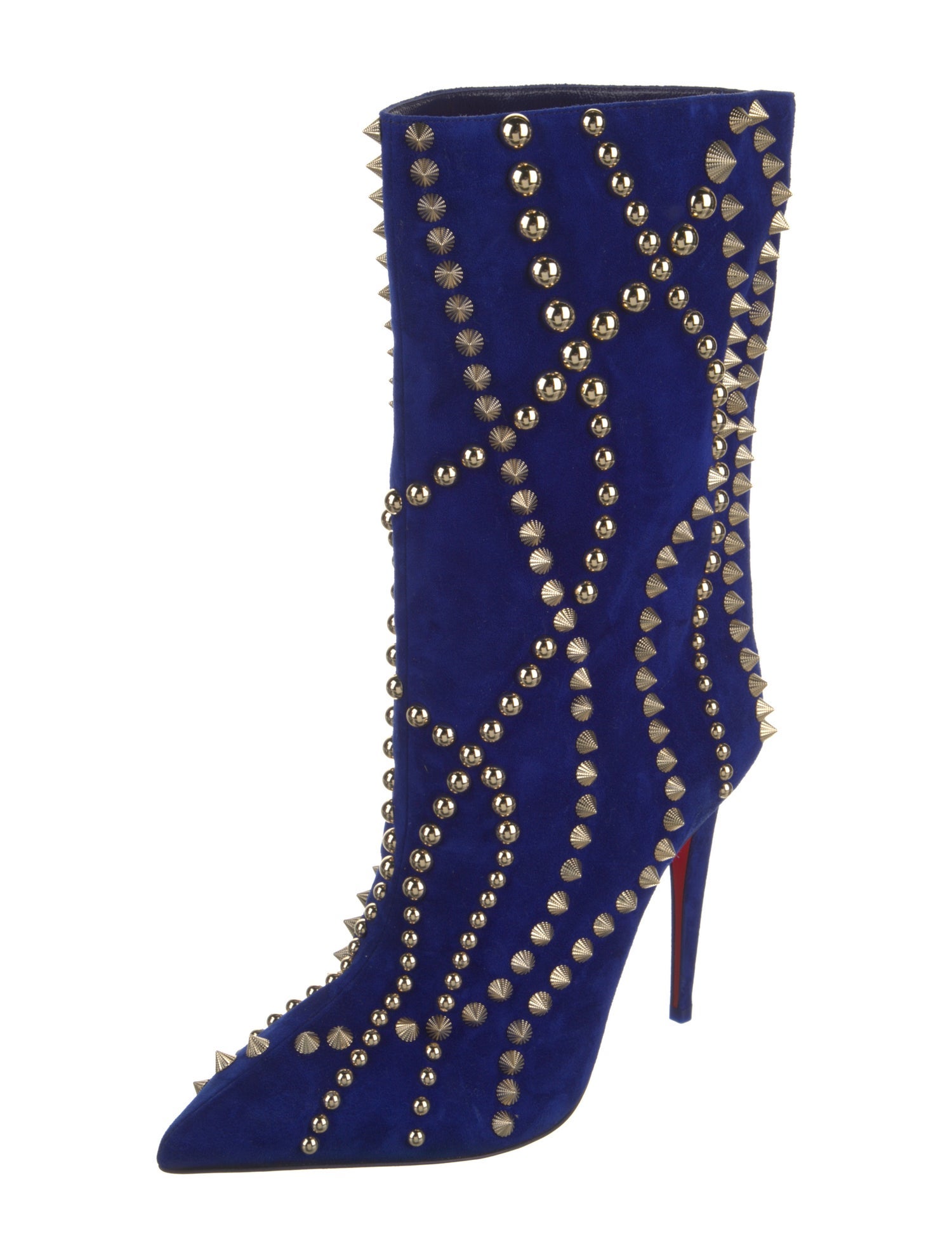 Christian Louboutin Suede Studded Accents Boots