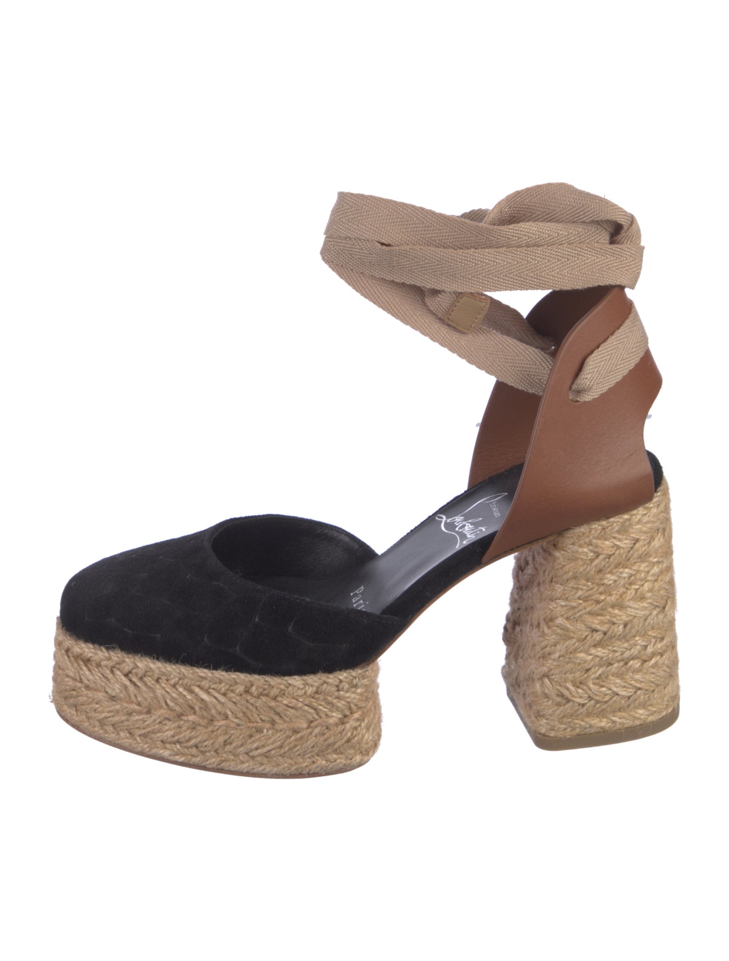 Christian Louboutin Suede Colorblock Pattern D'Orsay Pumps