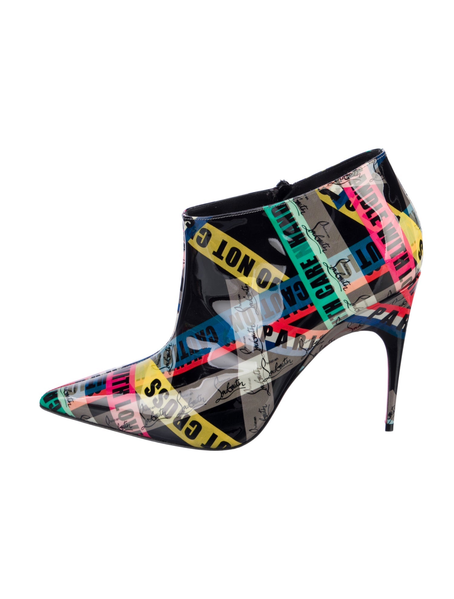 Christian Louboutin Patent Leather Printed Boots