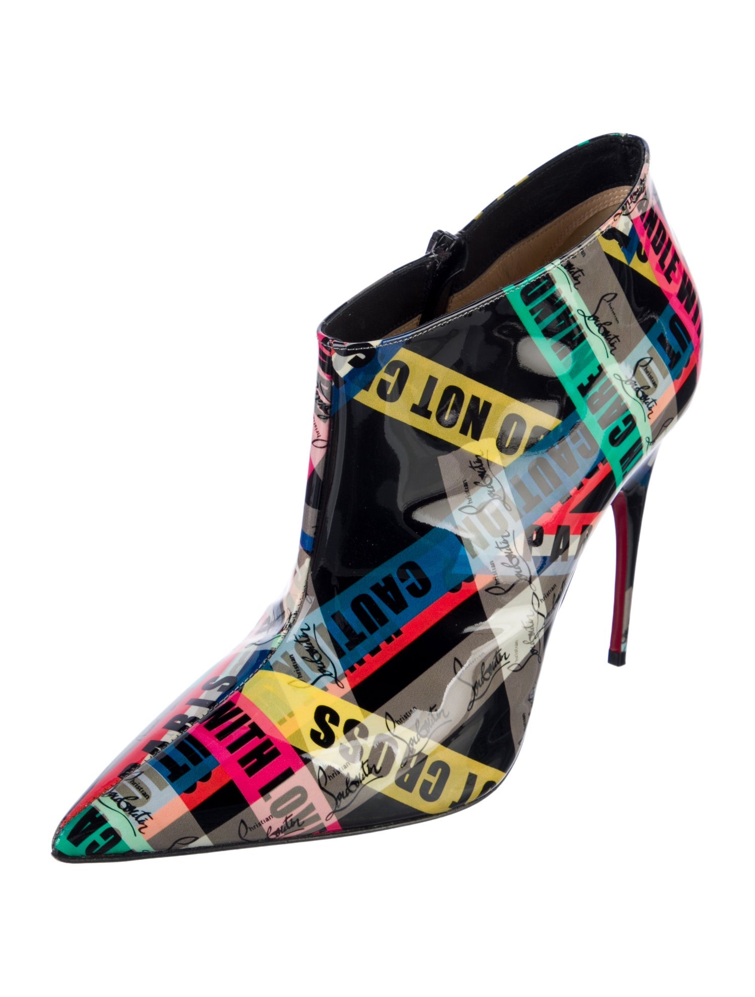 Christian Louboutin Patent Leather Printed Boots
