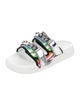 Christian Louboutin Canvas Printed Slides