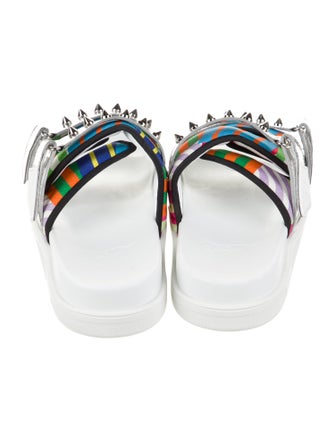 Christian Louboutin Canvas Printed Slides