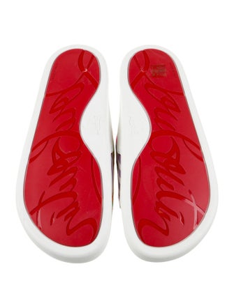 Christian Louboutin Canvas Printed Slides