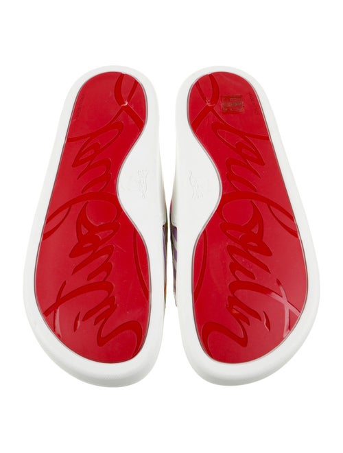 Christian Louboutin Canvas Printed Slides