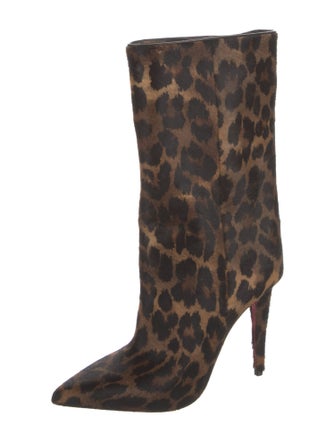 Christian Louboutin Calf Hair Animal Print Boots