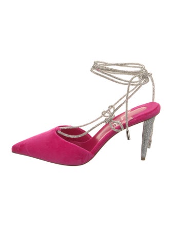 Christian Louboutin Velvet Colorblock Pattern Slingback Pumps