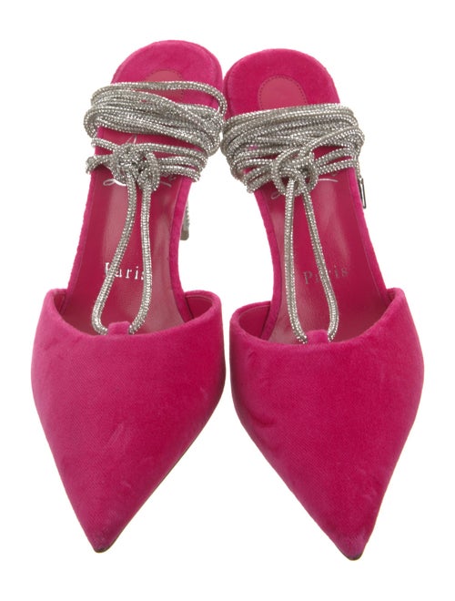 Christian Louboutin Velvet Colorblock Pattern Slingback Pumps